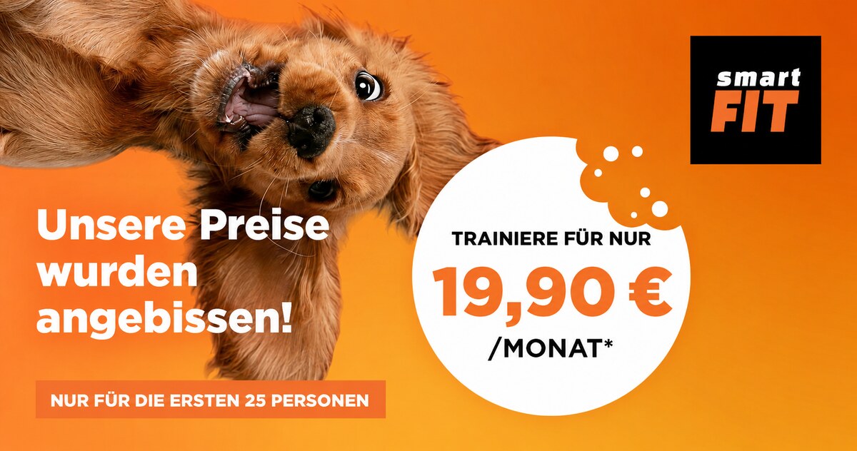 Unsere Preise wurden angebissen – trainiere für nur 19,90 € pro Monat